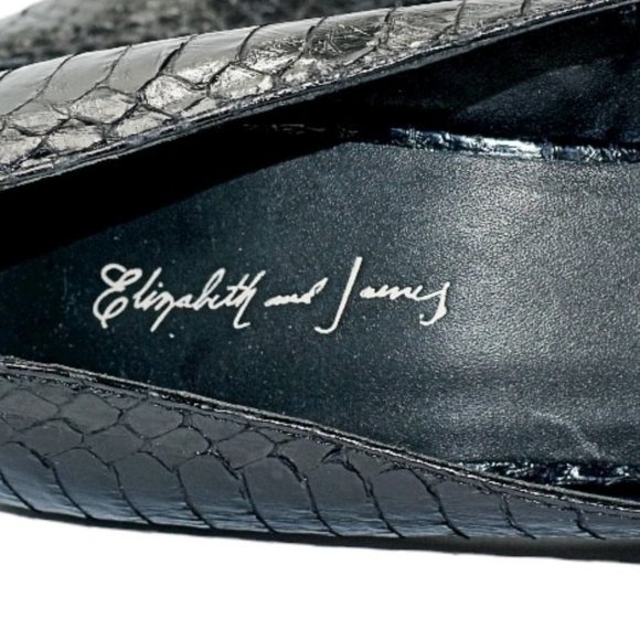 Elizabeth and James "Mazi" Black Snake Skin Platform Heels - Picture 12 of 13